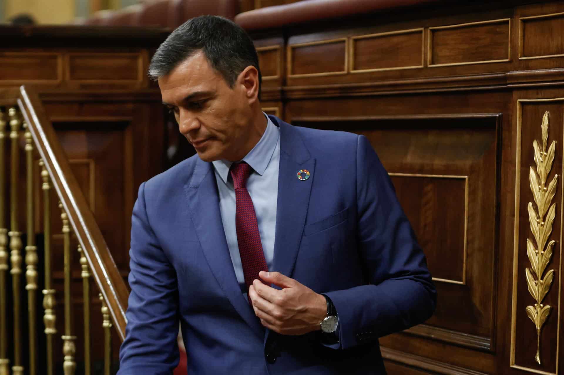 Pedro Sánchez, en el Congreso durante el debate sobre el estado de la nación.