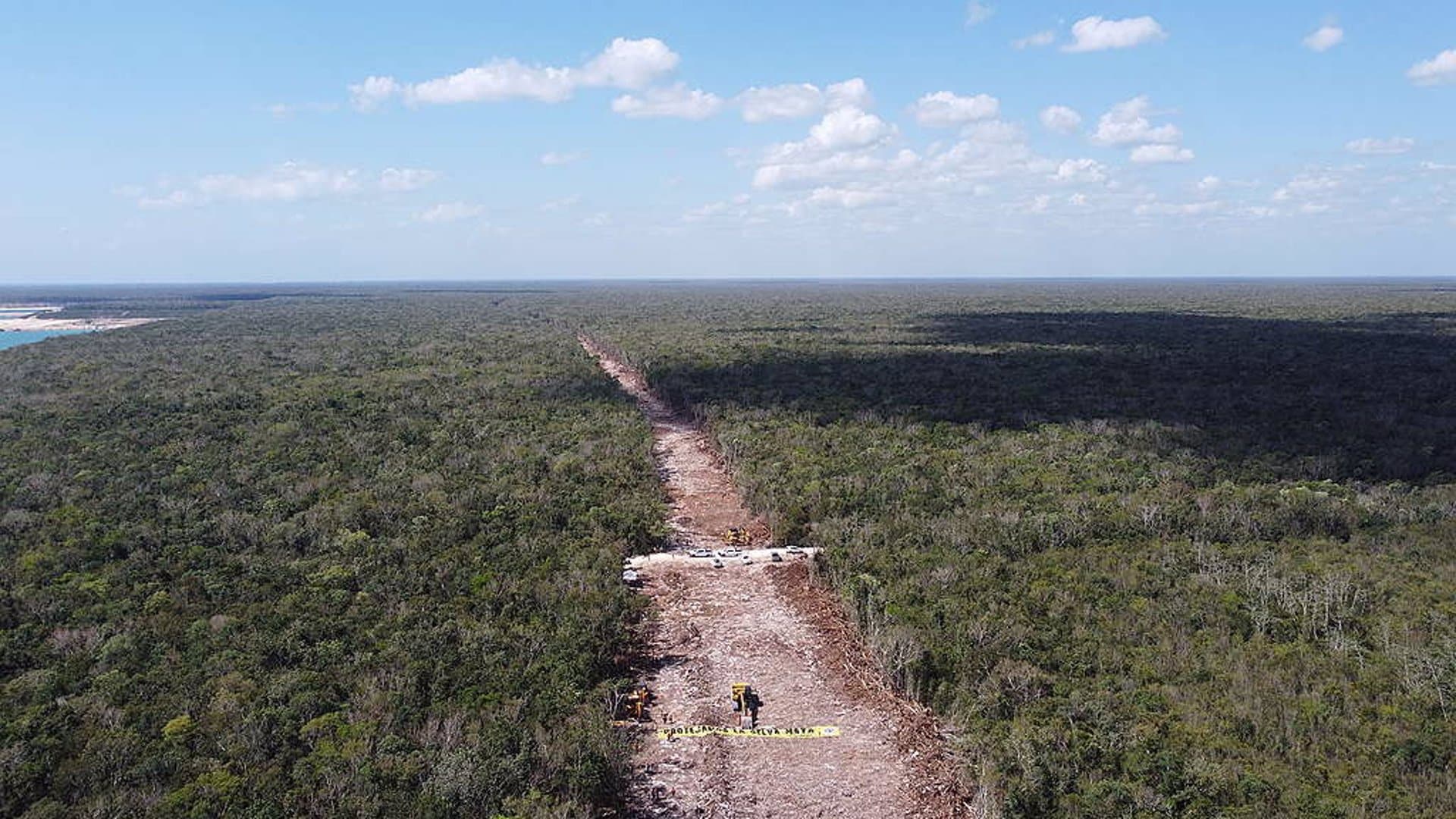 Obras del tramo 5 del tren maya.