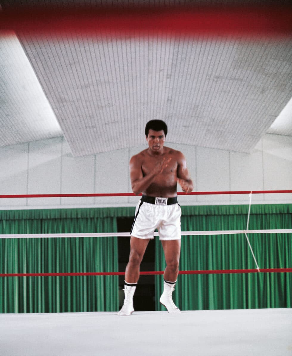 Alí practica en la Salle de Congrès, donde alterna su entrenamiento con Foreman. Sus horarios se cruzaron y ambos bandos hicieron todo lo posible por espiar al luchador contrario.