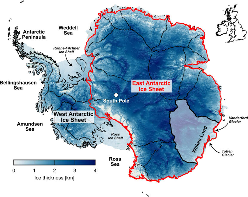 Antártida Oriental en el continente helado.