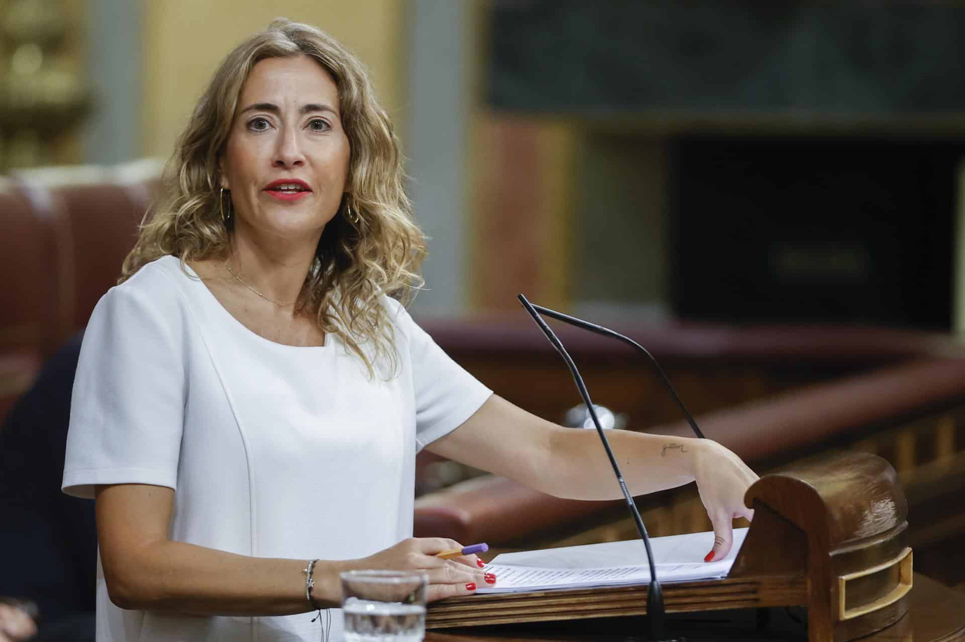 La ministra de Transporte, Movilidad y Agenda Urbana, Raquel Sánchez, este jueves durante el debate del real decreto de medidas de ahorro energético, en el Congreso de los Diputados.