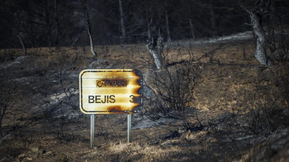 Los vecinos de Bejís vuelven a sus casas tras el horror: "El paisaje es dantesco" Carretera que une las localidades castellonenses de El Toro y Torás, con los alrededores calcinados debido al incendio forestal que se declaró en el término municipal de Bejís