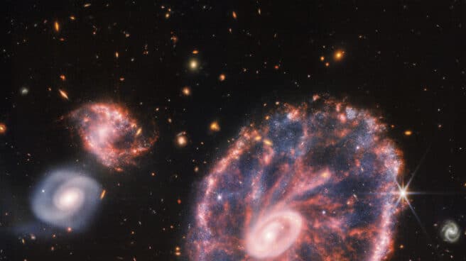 Nueva imagen del James Webb: el caos de la galaxia Rueda de carro