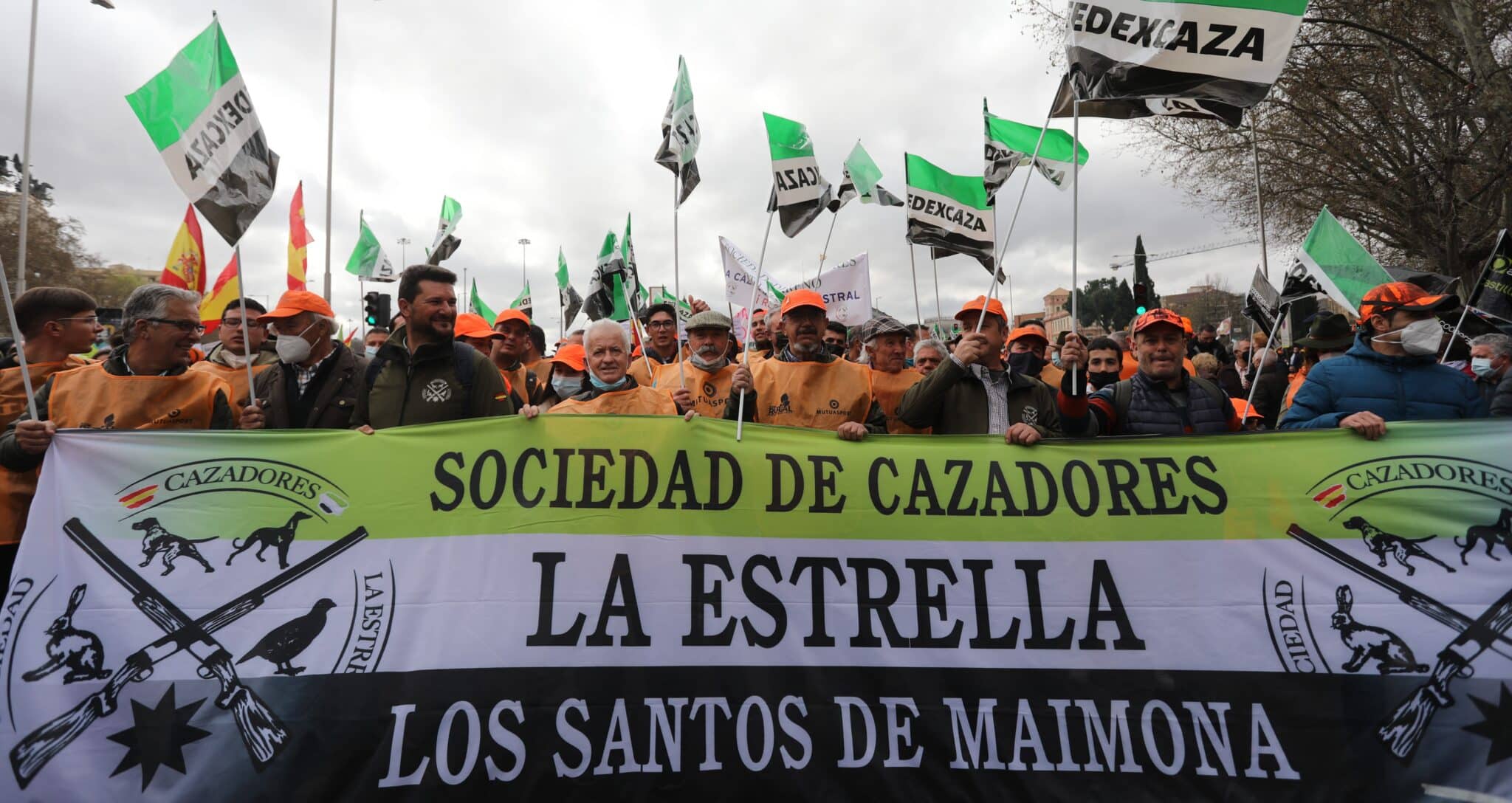 Cazadores extremeños, en la manifestación del pasado 20 de marzo en Madrid.