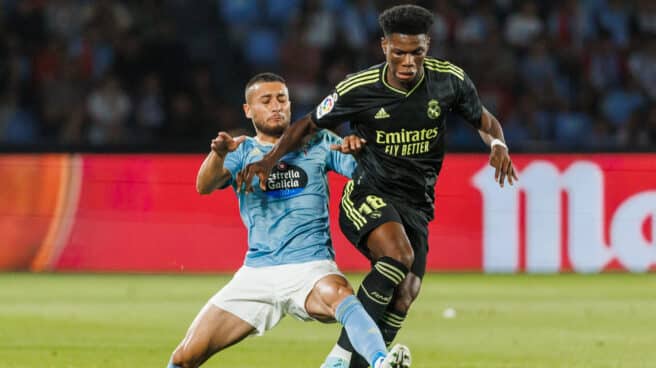 Aurelien Tchouameni durante el enfrentamiento del Real Madrid con el RC Celta de Vigo Aurelien Tchouameni durante el enfrentamiento del Real Madrid con el RC Celta de Vigo