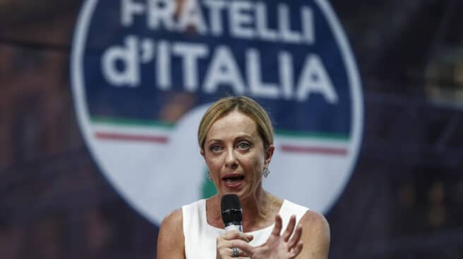 Giorgia Meloni, líder de Fratellí d'Italia, en un mitin Giorgia Meloni, líder de Fratelli d'Italia