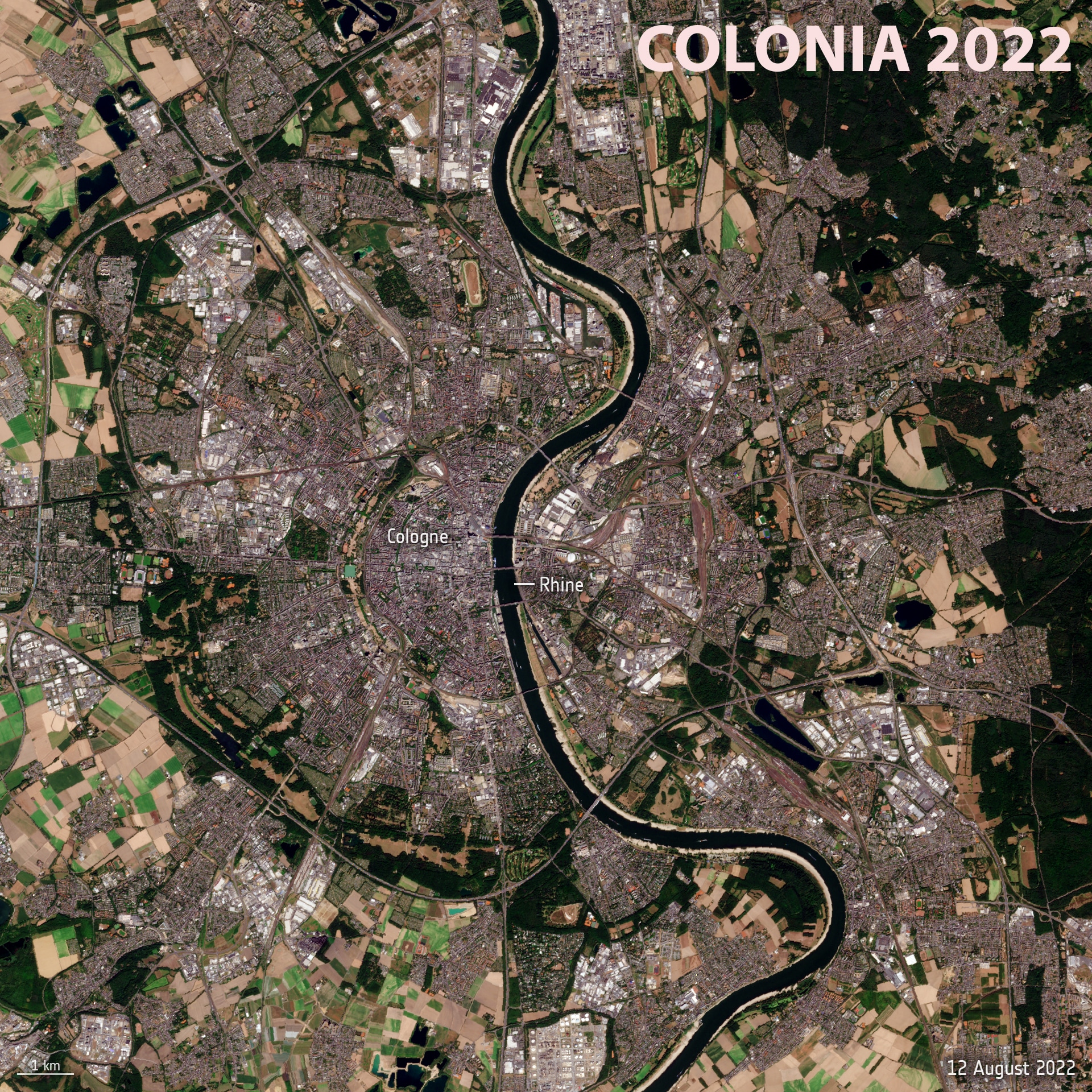 Río Rin a a paso por Colonia en agosto el 25 de agosto de 2022.
