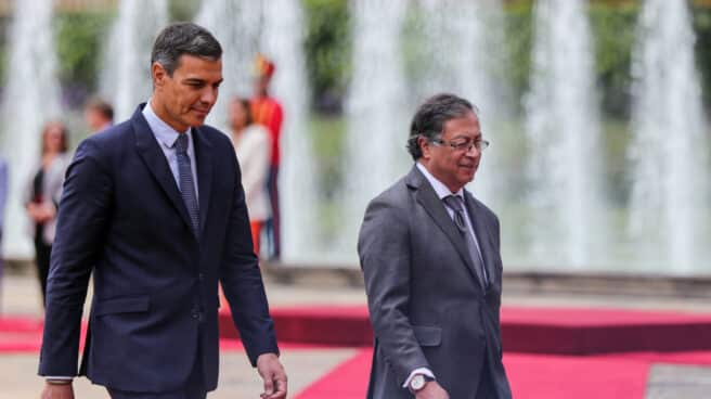 Pedro Sánchez en su visita a Colombia para reunirse con Gustavo Petro.