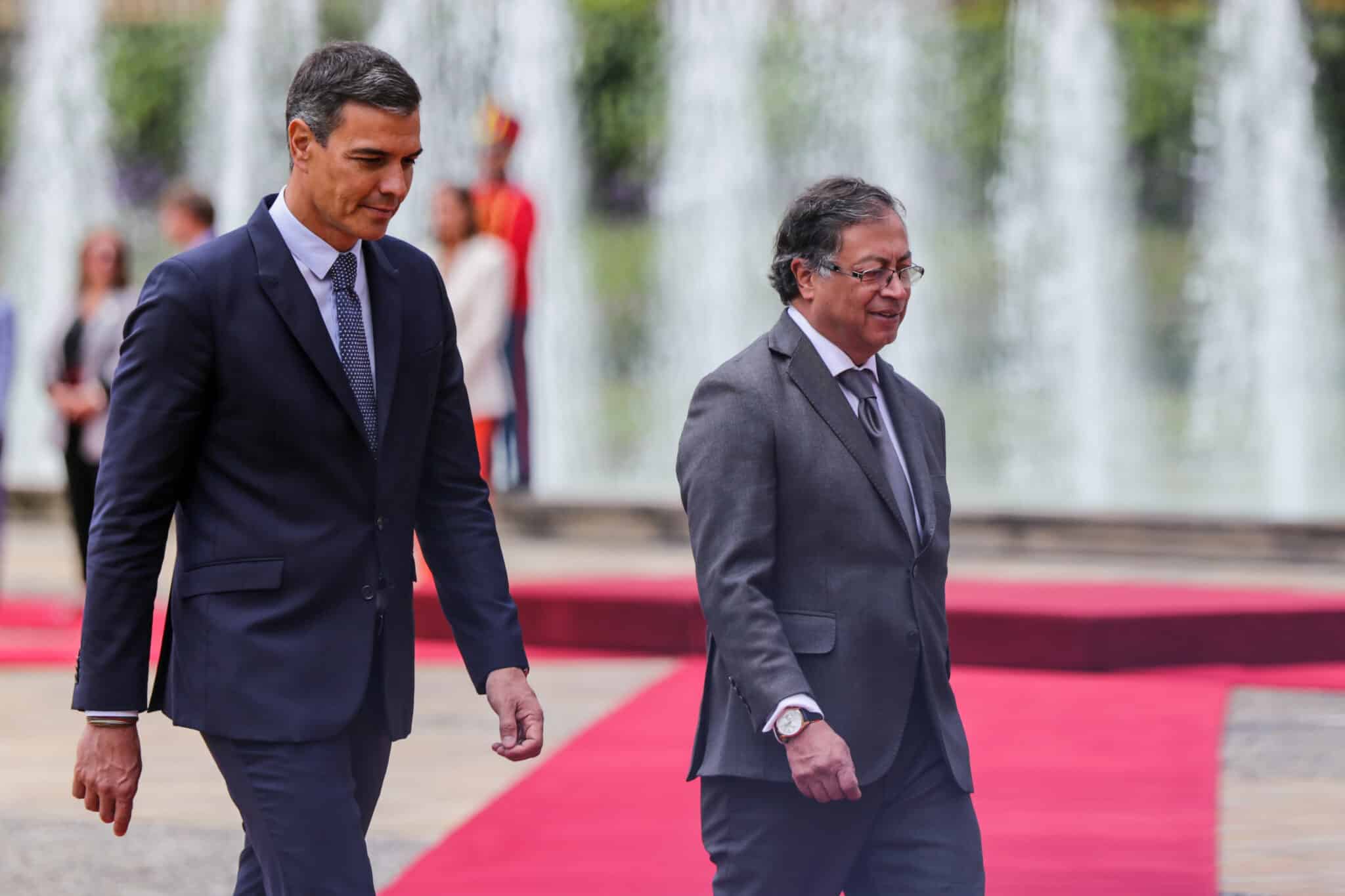 Pedro Sánchez en su visita a Colombia para reunirse con Gustavo Petro.