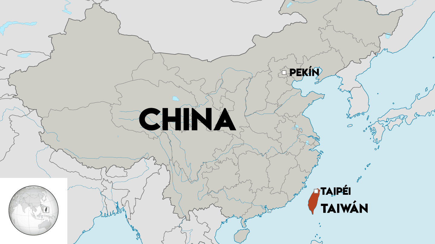 Mapa China y Taiwan