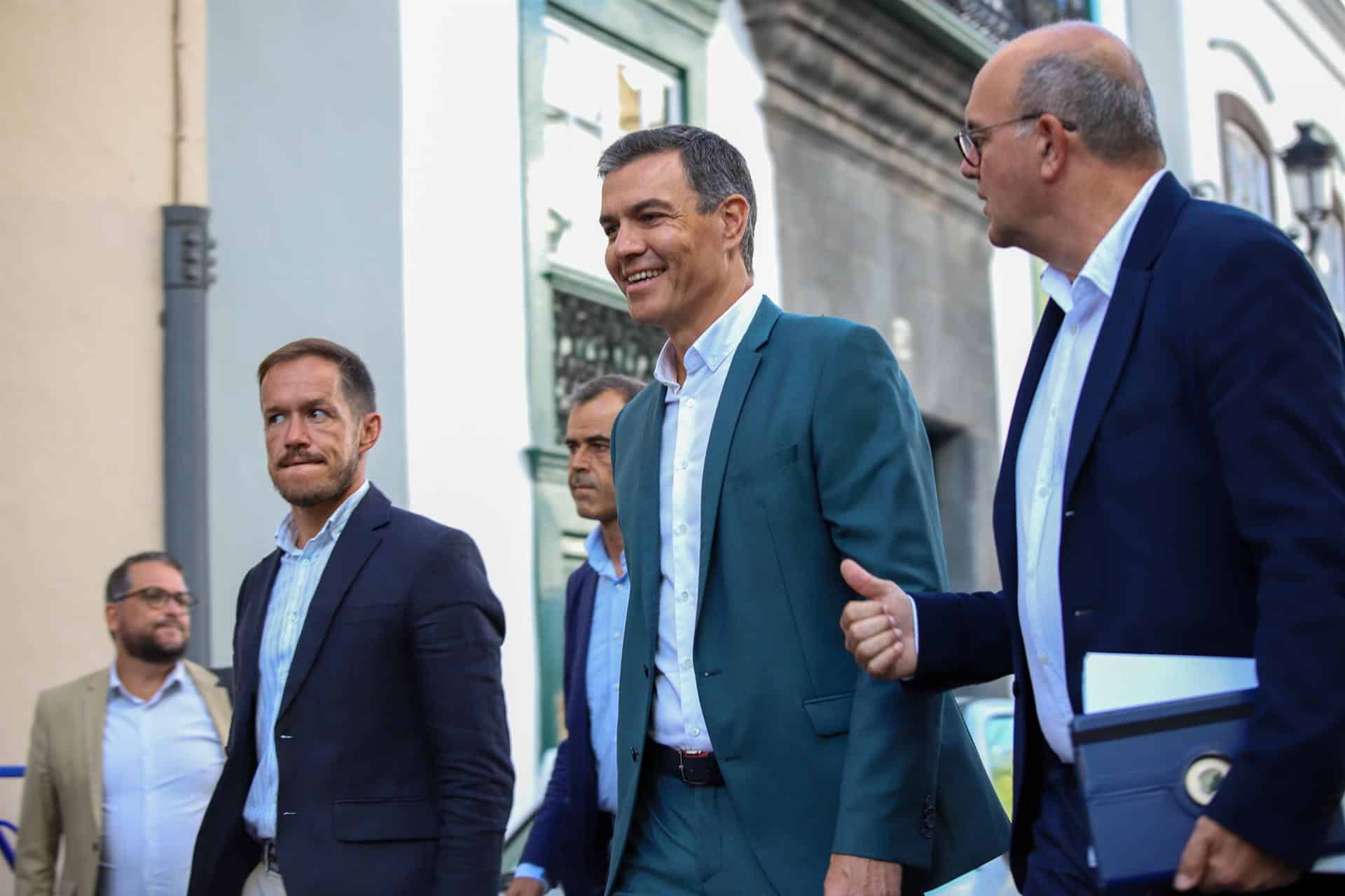 Pedro Sánchez, este martes durante su visita a La Palma.