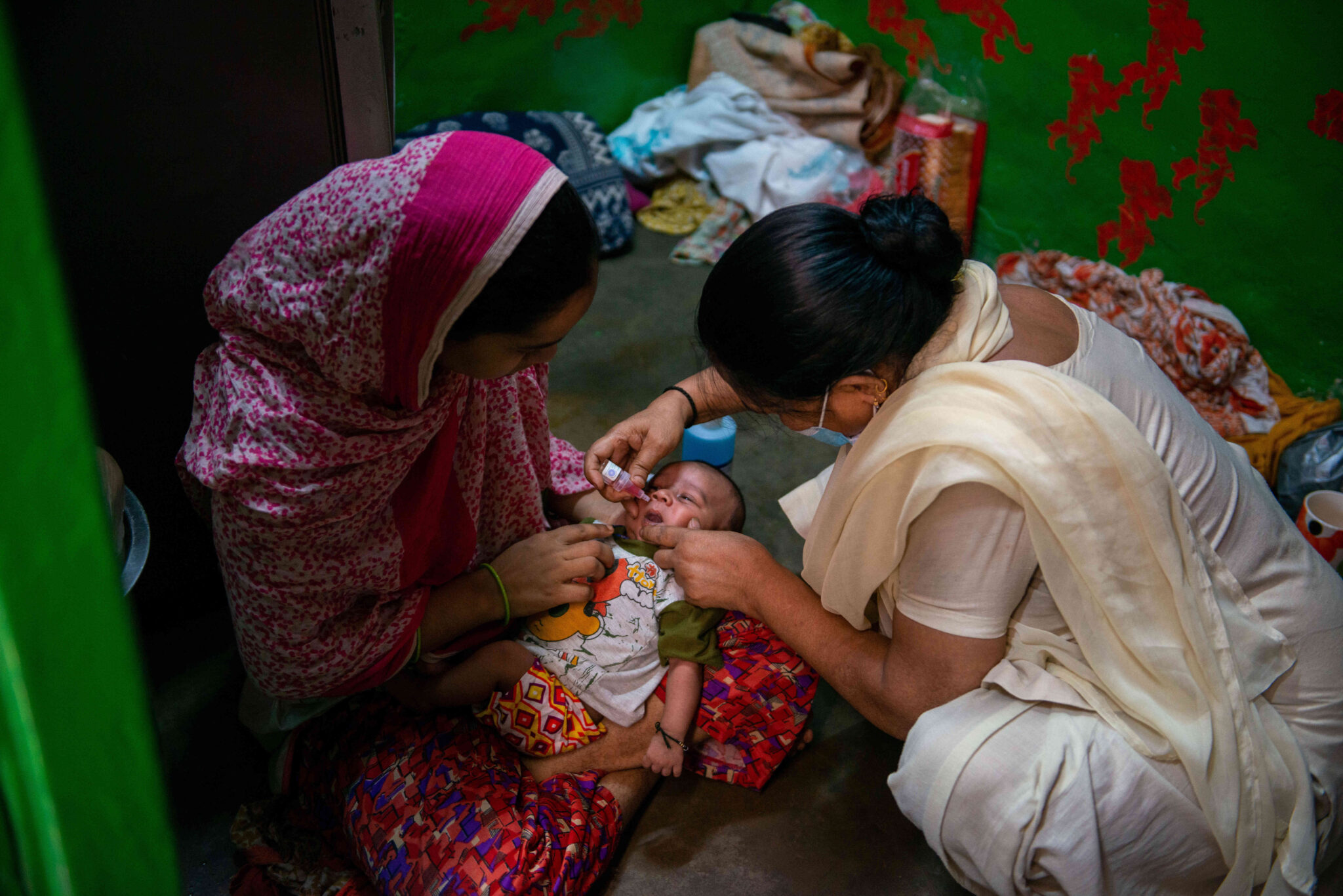 Inmunización de la polio en Nueva Delhi (India) en junio de 2021.