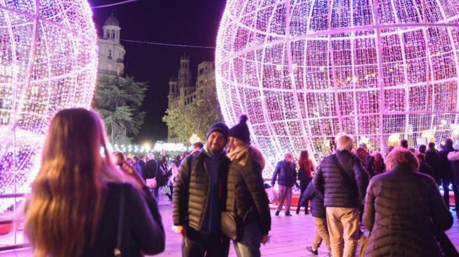 Luces de Navidad en el centro de Valencia.