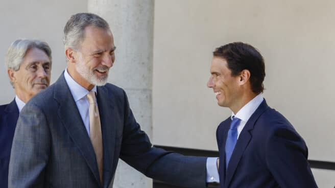 El Rey y Rafael Nadal, en la Universidad de Alcalá de Henares.