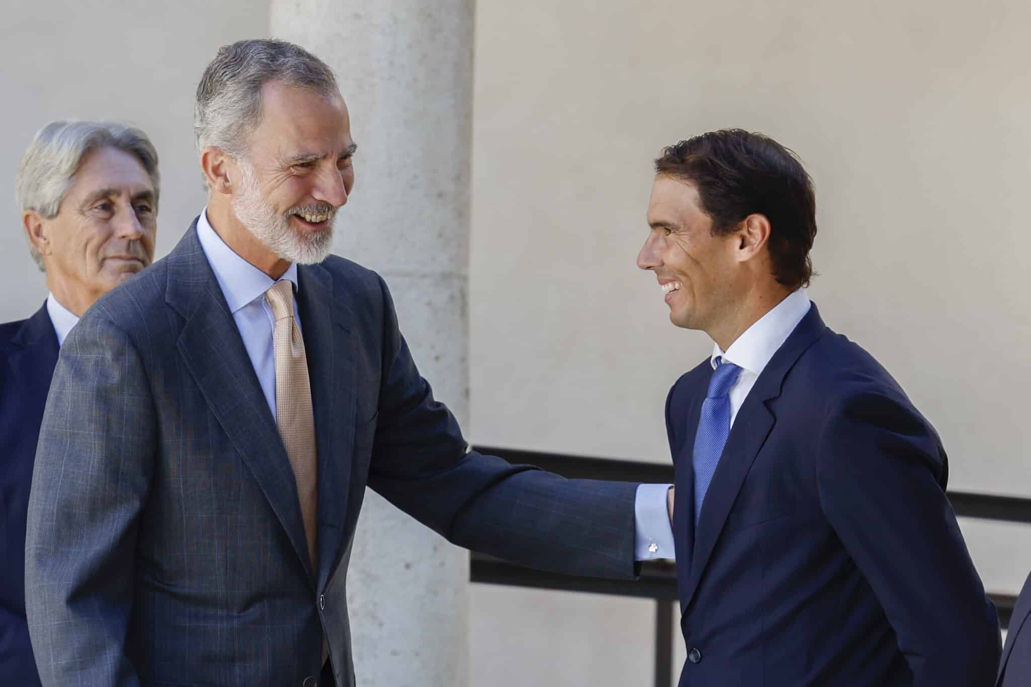 El Rey y Rafael Nadal, en la Universidad de Alcalá de Henares.