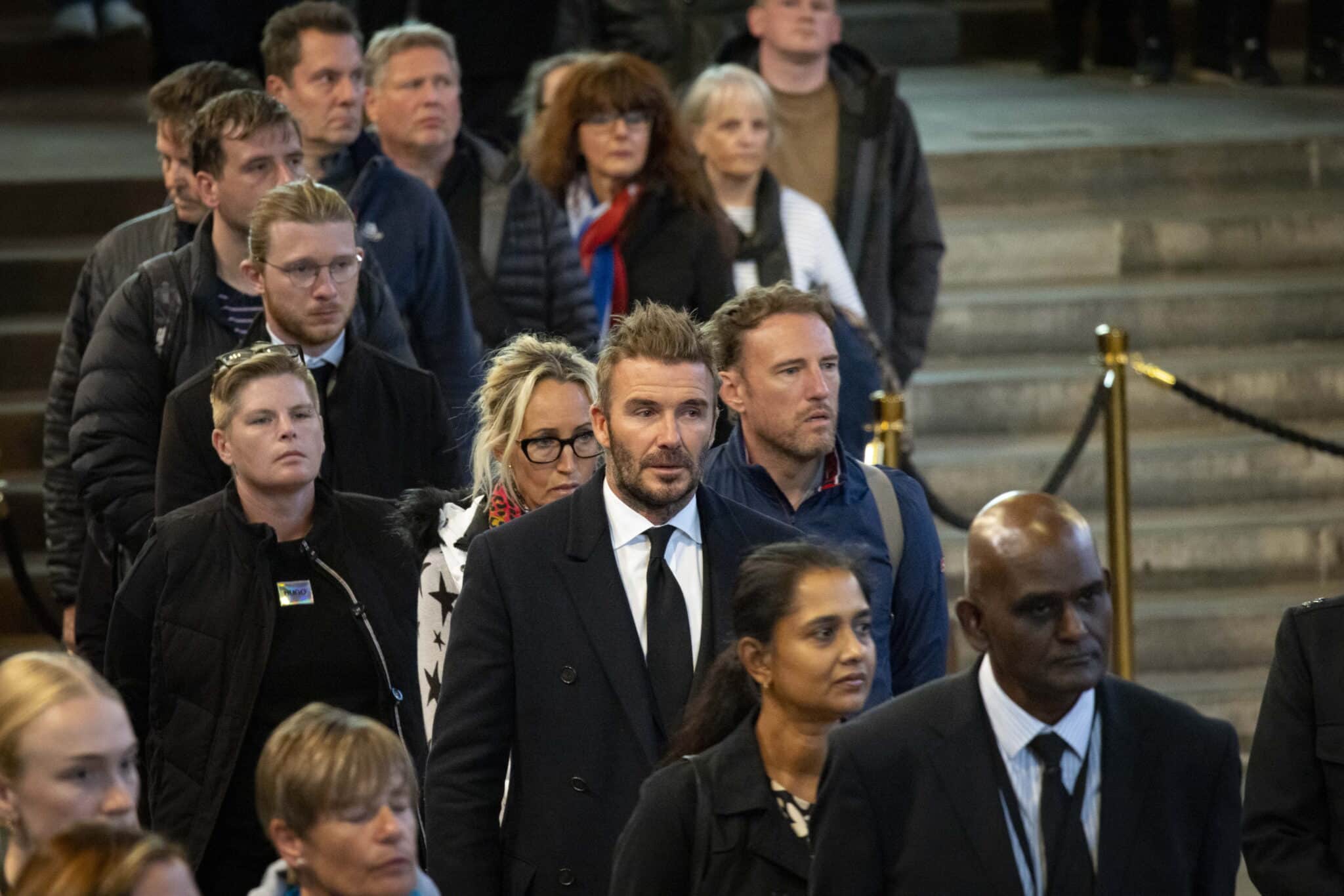 David Beckham, en la capilla ardiente de la reina Isabel.