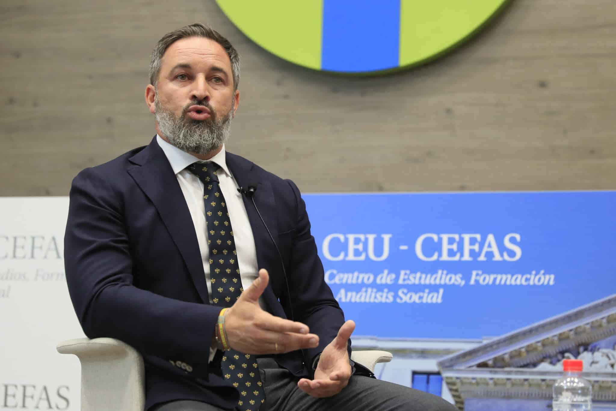 Santiago Abascal imparte una conferencia en la Universidad CEU.