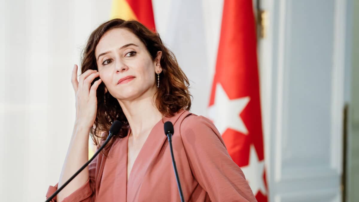 La presidenta de la Comunidad de Madrid, Isabel Díaz Ayuso, interviene en un acto en la capital.