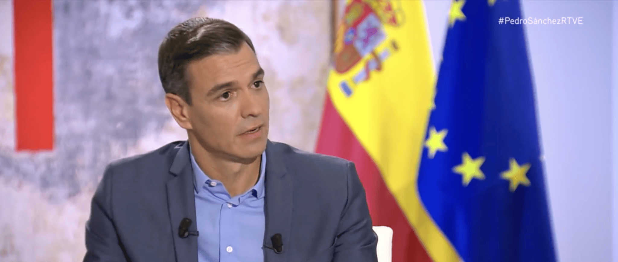 Pedro Sánchez en la entrevista para 24 horas (RTVE)