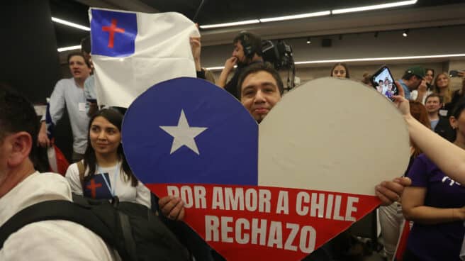 Partidarios del rechazo en el plebiscito en Cile