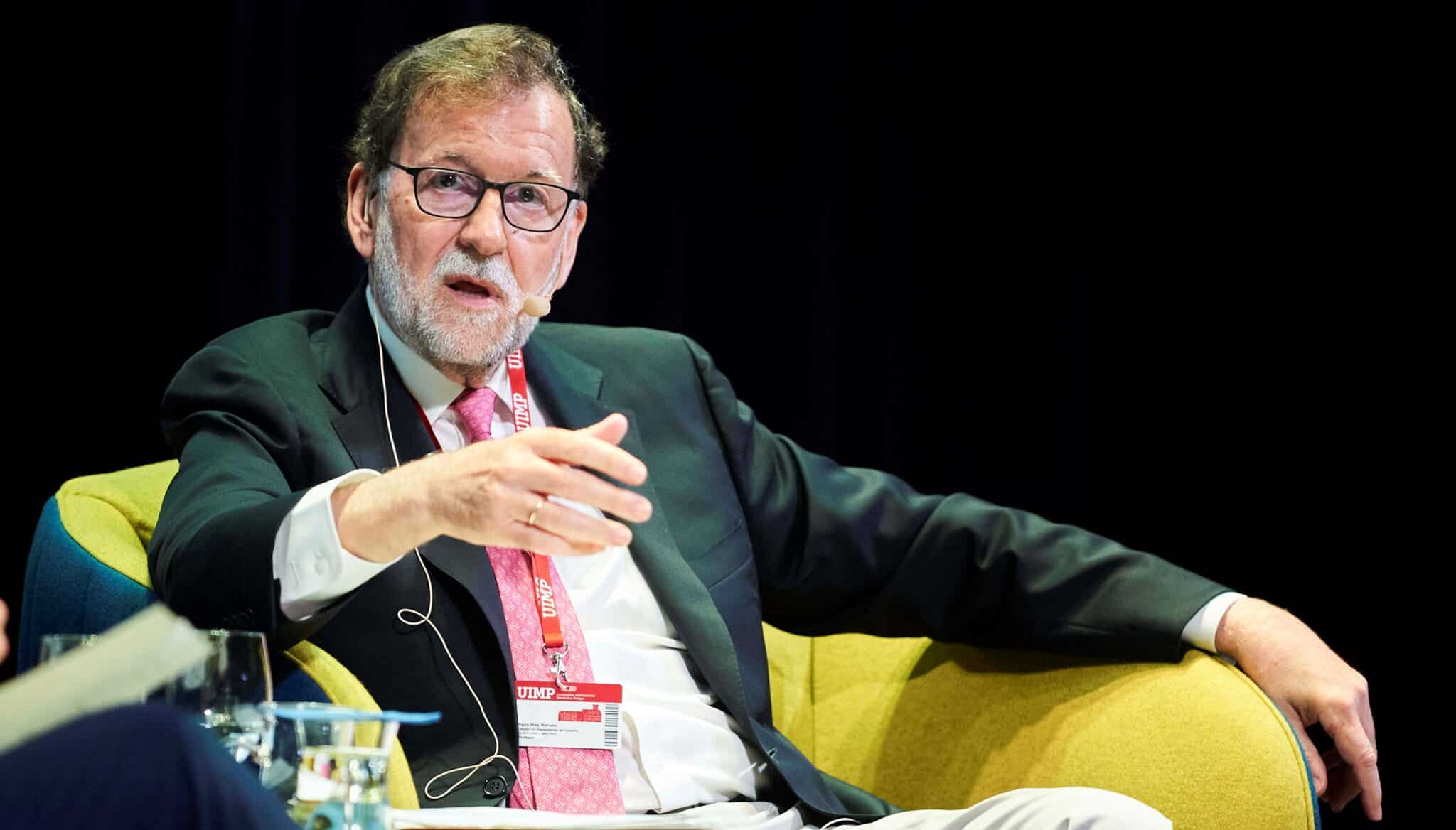 El ex presidente Mariano Rajoy, en un encuentro de la UIMP en Santander este verano.