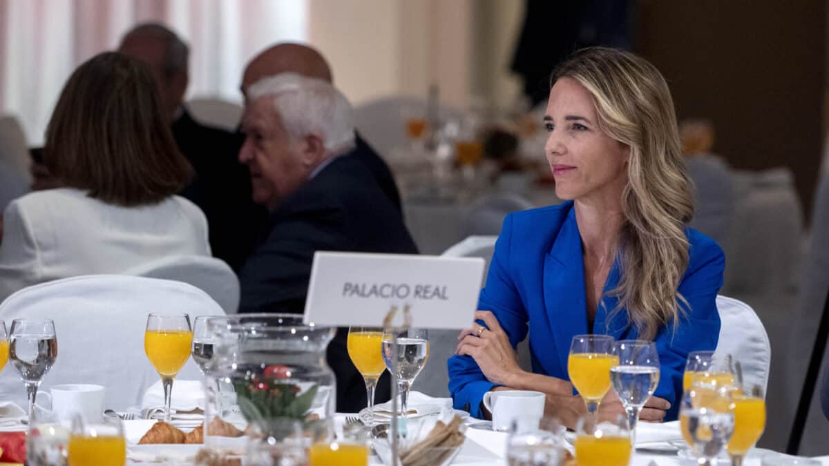 La exportavoz del Partido Popular en el Congreso, Cayetana Álvarez de Toledo, durante uno de los Encuentros de El Mundo, en el Hotel Westin Palace