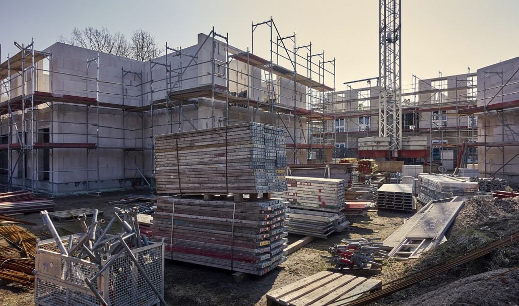 Imagen de un edificio en obras.