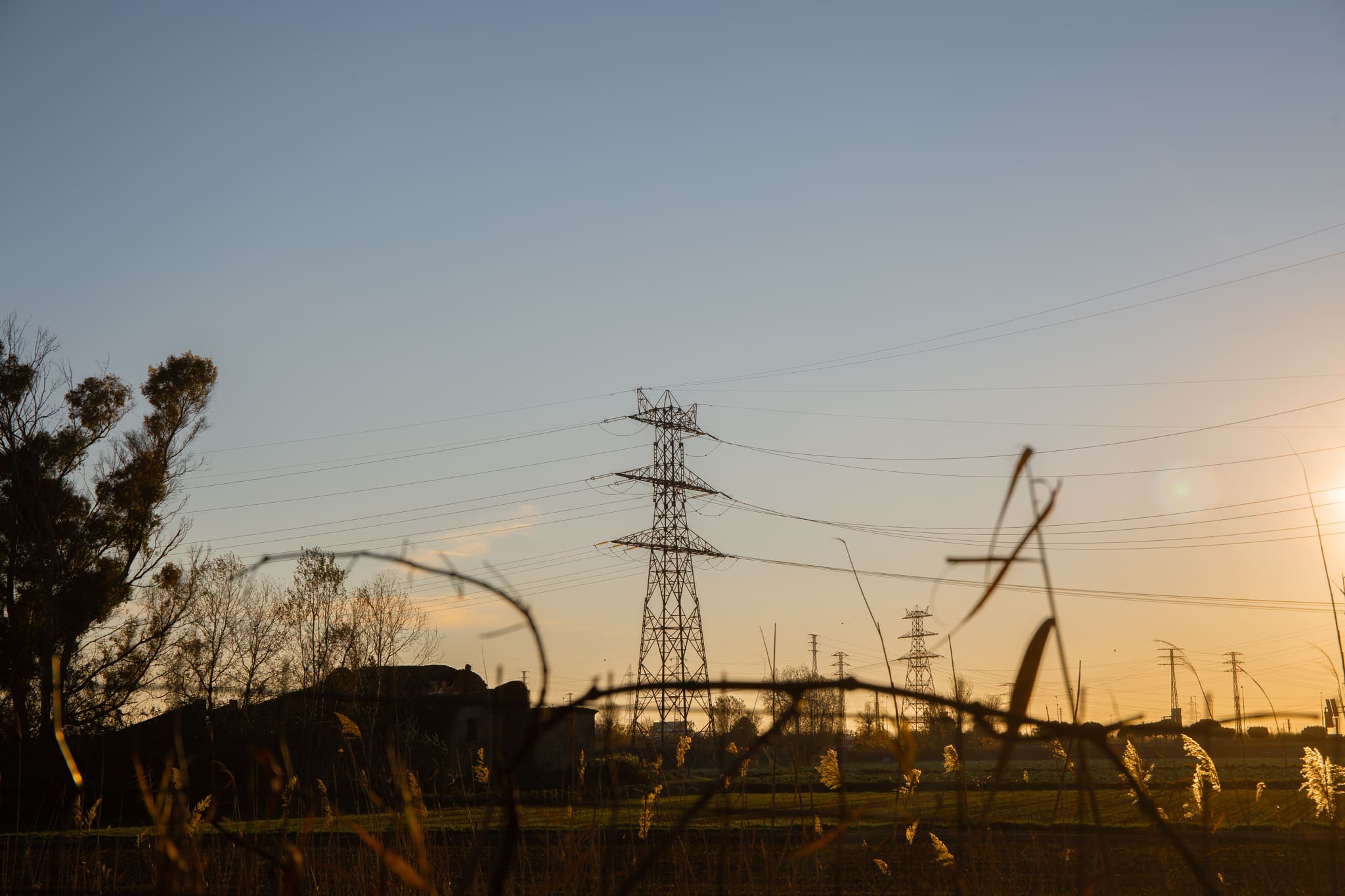 Un poste eléctrico en Barcelona.