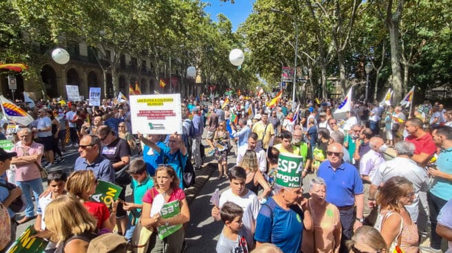 Manifestación en defensa del uso del castellano en Cataluña.