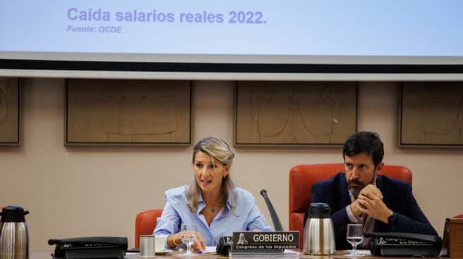Yolanda Díaz comparece en la Comisión de Trabajo del Congreso La vicepresidenta segunda y ministra de Trabajo y Economía Social, Yolanda Díaz, durante la Comisión de Trabajo en el Congreso de los Diputados.