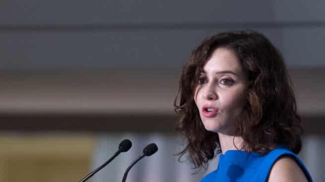 La presidenta de la Comunidad de Madrid, Isabel Díaz Ayuso, interviene durante uno de los Encuentros de El Mundo, en el Hotel Westin Palace La presidenta de la Comunidad de Madrid, Isabel Díaz Ayuso, interviene durante uno de los Encuentros de El Mundo, en el Hotel Westin Palace