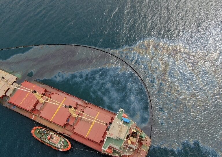 Un detenido por la colisión del buque en Gibraltar que sufre una fuga de combustible