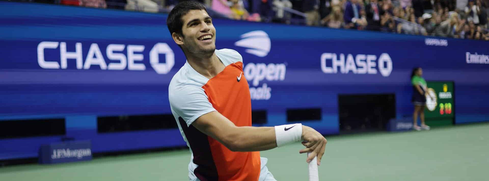 Carlos Alcaraz, en un momento de la final del US Open frente a Casper Ruud.