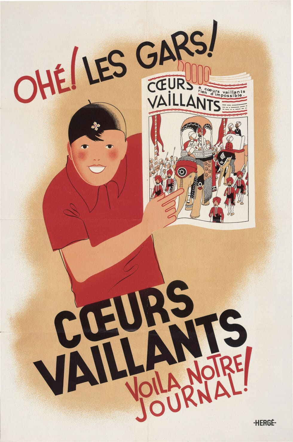 Cartel publicitario para Cœurs Vaillants, 1935