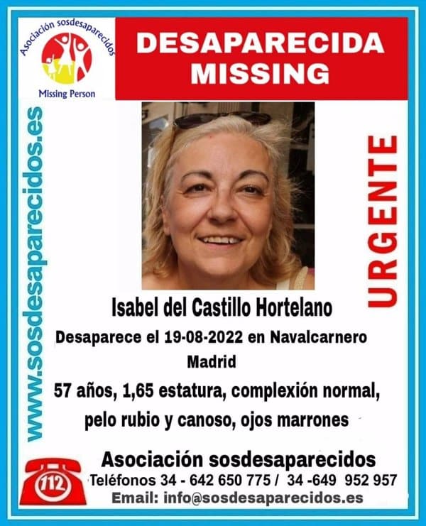 Familiares siguen buscando a una mujer de 57 años con Alzheimer desaparecida el viernes en Navalcarnero