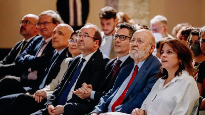 José Félix Tezanos, en la presentación de su libro sobre Pedro Sánchez.