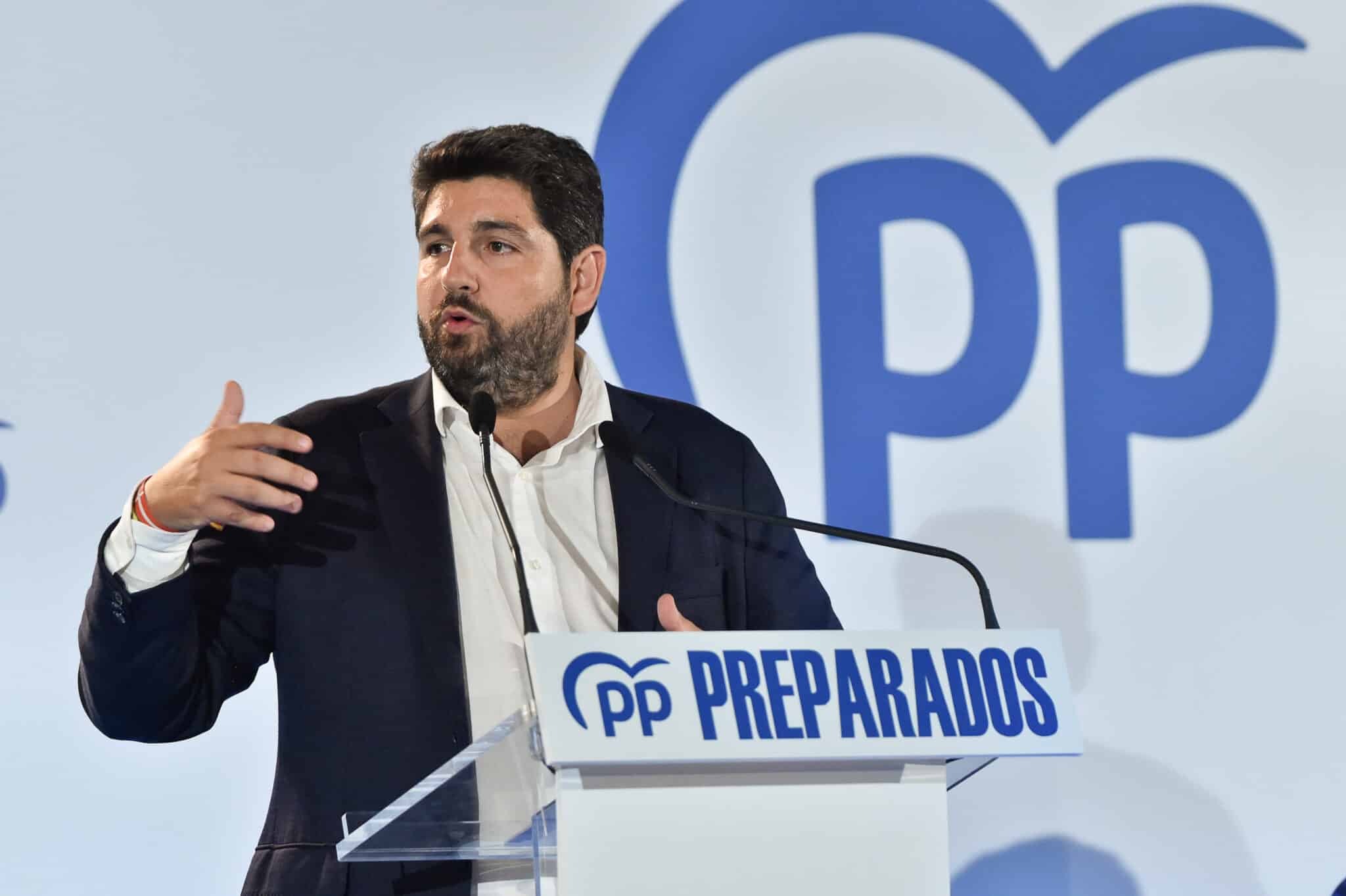 El presidente de Murcia y del Partido Popular murciano, Fernando López Miras, interviene en la Junta Directiva Regional del PP