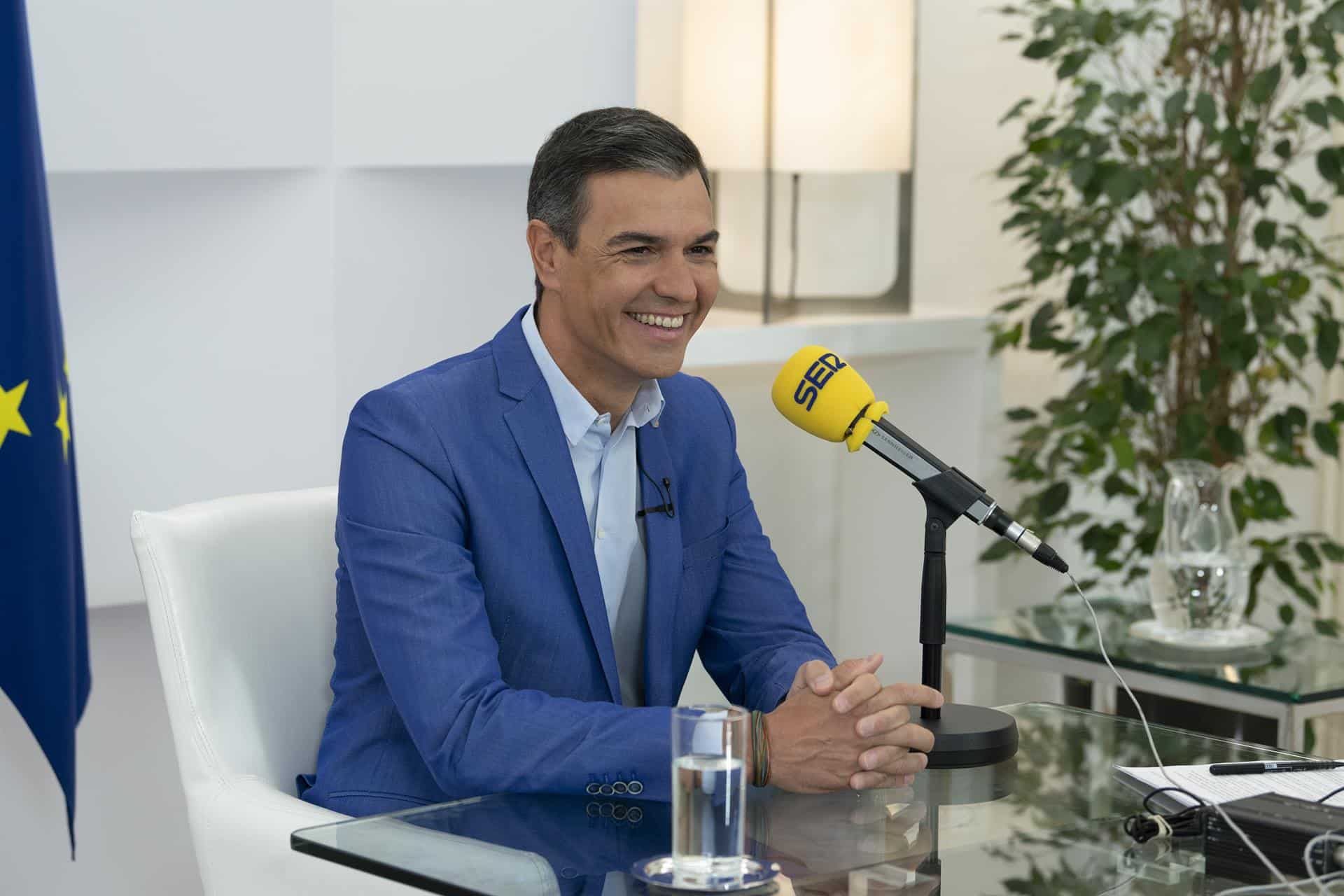 Pedro Sánchez, en una entrevista en Moncloa con la Cadena SER.