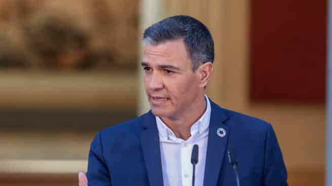 Sánchez durante un acto en Moncloa Sánchez durante un acto en Moncloa