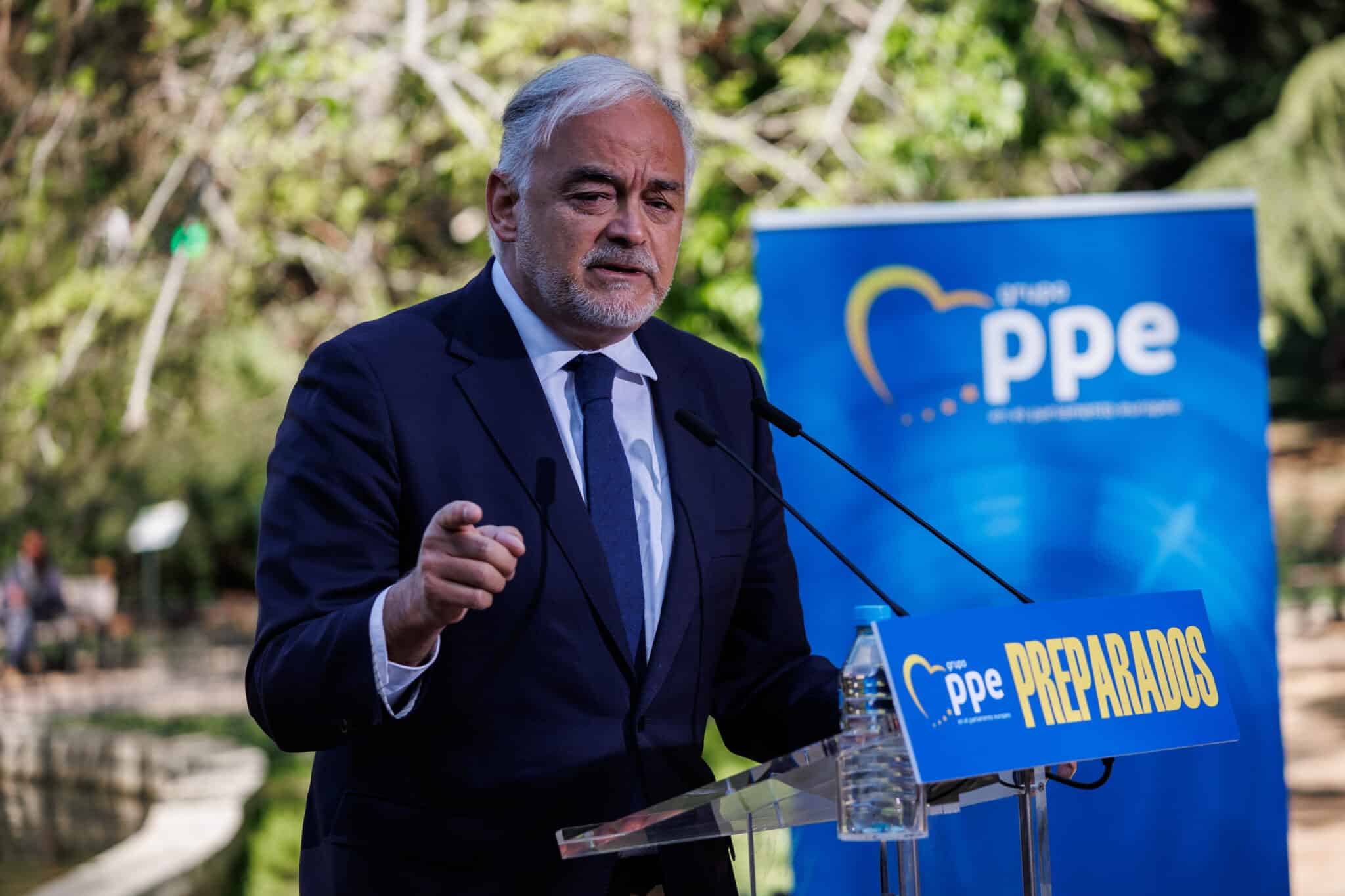 El presidente del Comité Organizador del XX Congreso Extraordinario Nacional del PP, Esteban González Pons, interviene en un acto organizado por el PP para conmemorar el Día de Europa, en mayo.
