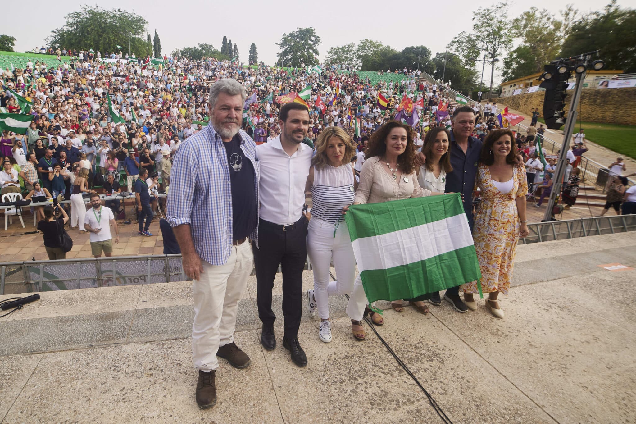 Acto de campaña de la coalición Por Andalucía antes de las últimas elecciones autonómicas.