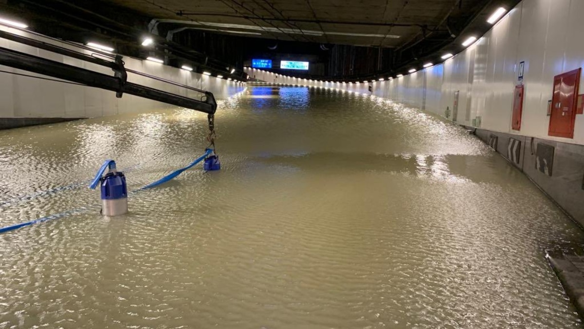 Las inundaciones en Madrid bloquean varios tramos de la M-30