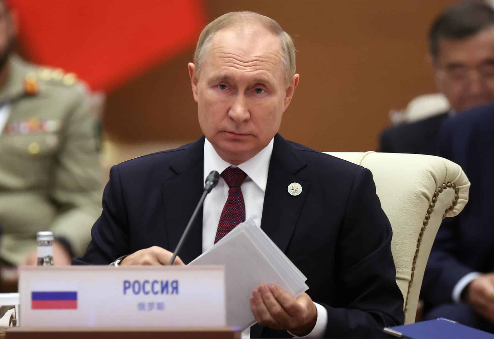 Vladimir Putin, durante una intervención en la cumbre de Samarcanda.