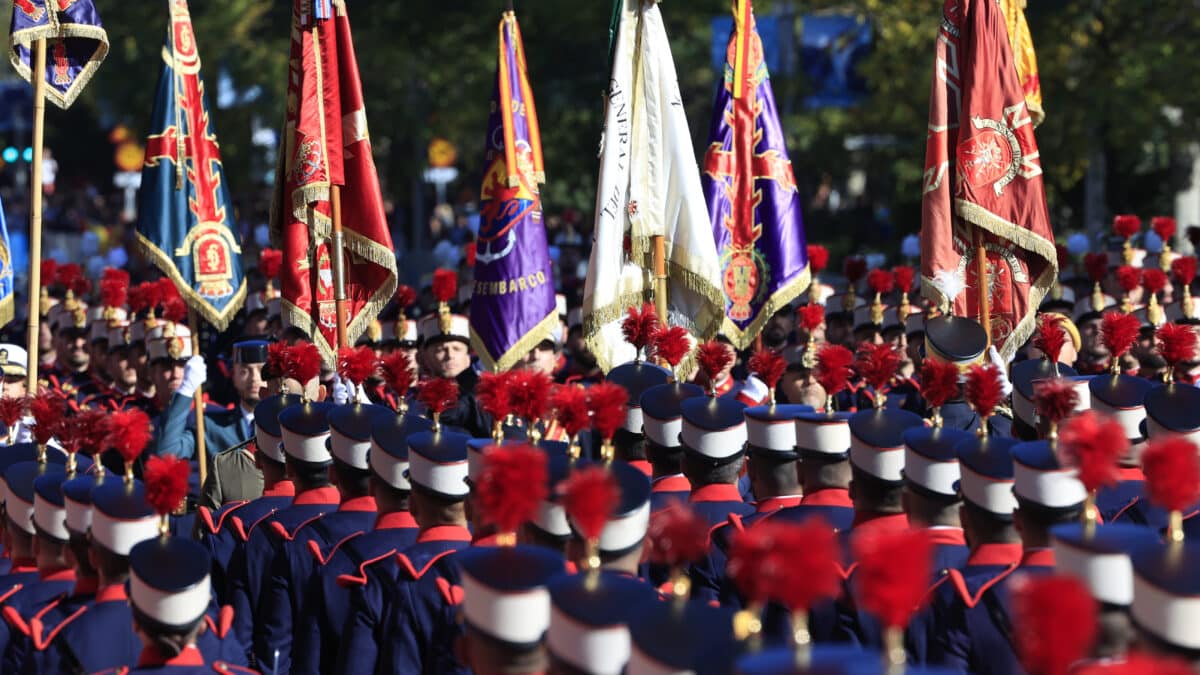 Un momento del desfile del Día de la Fiesta Nacional, este miércoles, en Madrid.