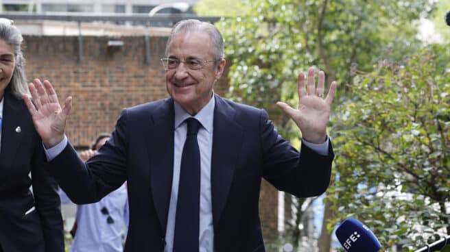 El presidente del Real Madrid, Florentino Pérez, a su llegada al restaurante Zalacaín en Madrid