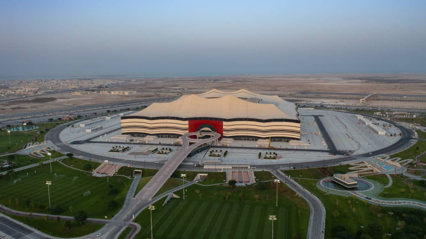 Exterior del Estadio Al Bait, en Jor (Qatar)