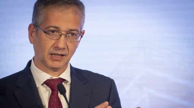El gobernador del Banco de España, Pablo Hernández de Cos, durante un evento de banca. El gobernador del Banco de España, Pablo Hernández de Cos, durante un evento de banca.