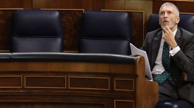 Interior-cifra-43437-euros-gastos-Marlaska-atenciones-protocolarias-2021 El ministro del Interior, Fernando Grande-Marlaska, en su escaño del Congreso.