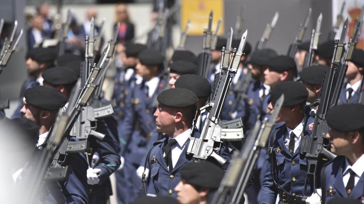 Efectivos del Ejército del Aire durante el acto central conmemorativo del “Día de las Fuerzas Armadas”