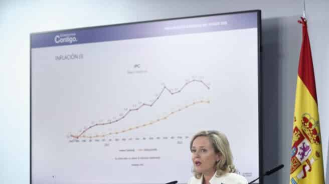 El Gobierno presenta los presupuestos, que prevé una rebaja del precio del gas La vicepresidenta primera y ministra de Asuntos Económicos y Transformación Digital, Nadia Calviño, ofrece una rueda de prensa posterior al Consejo de Ministros